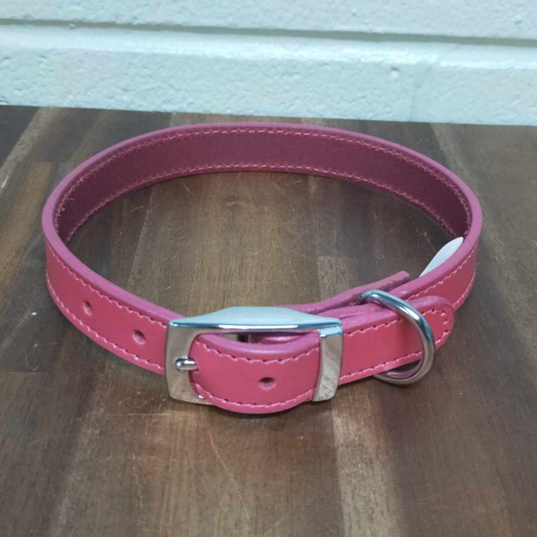 Leather Dog Collar - Pink