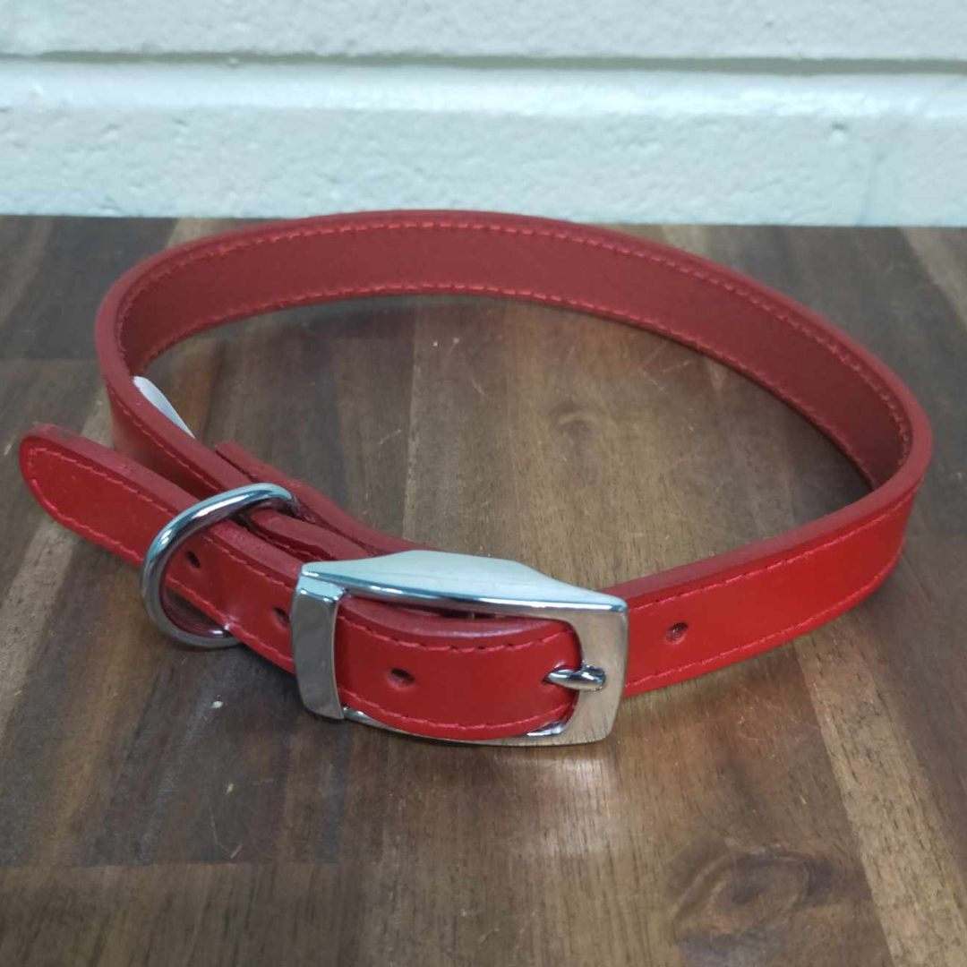 Leather Dog Collar - Red