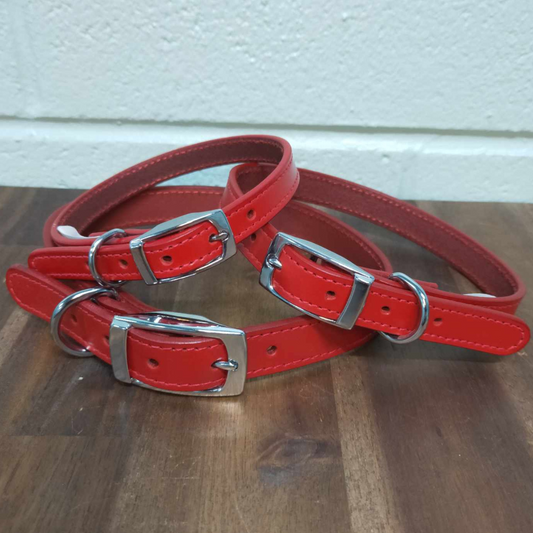 Leather Dog Collar - Red